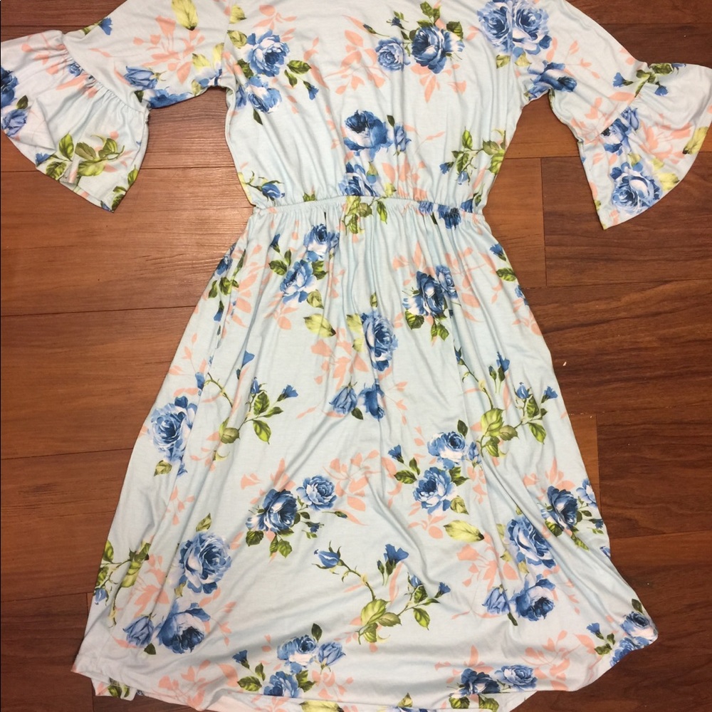 Blue rose Easter dress